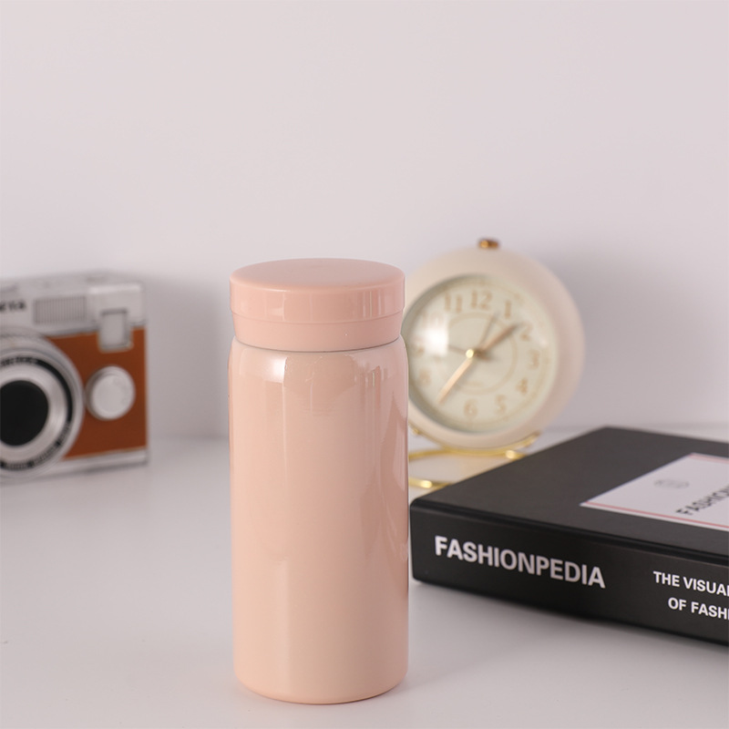 Ins304 Stainless Steel Thermos Cup Pure Color Fan You Compact Portable Pocket Cup Cute Children's Cup Handy Cup details Picture