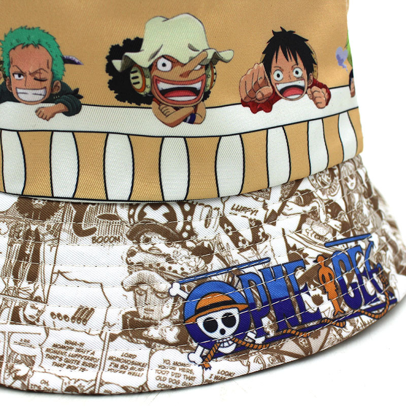 Japanese Anime Printed Fisherman Hat Cartoon One Piece Nautical King All Outdoor Casual Basin Hats For Men And Women Visor Hats Application Scenario