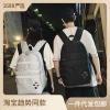 The new sports backpack with cracked white cement for boys and girls is a sporty, casual and fashionable travel backpack that is cool and trendy details Picture