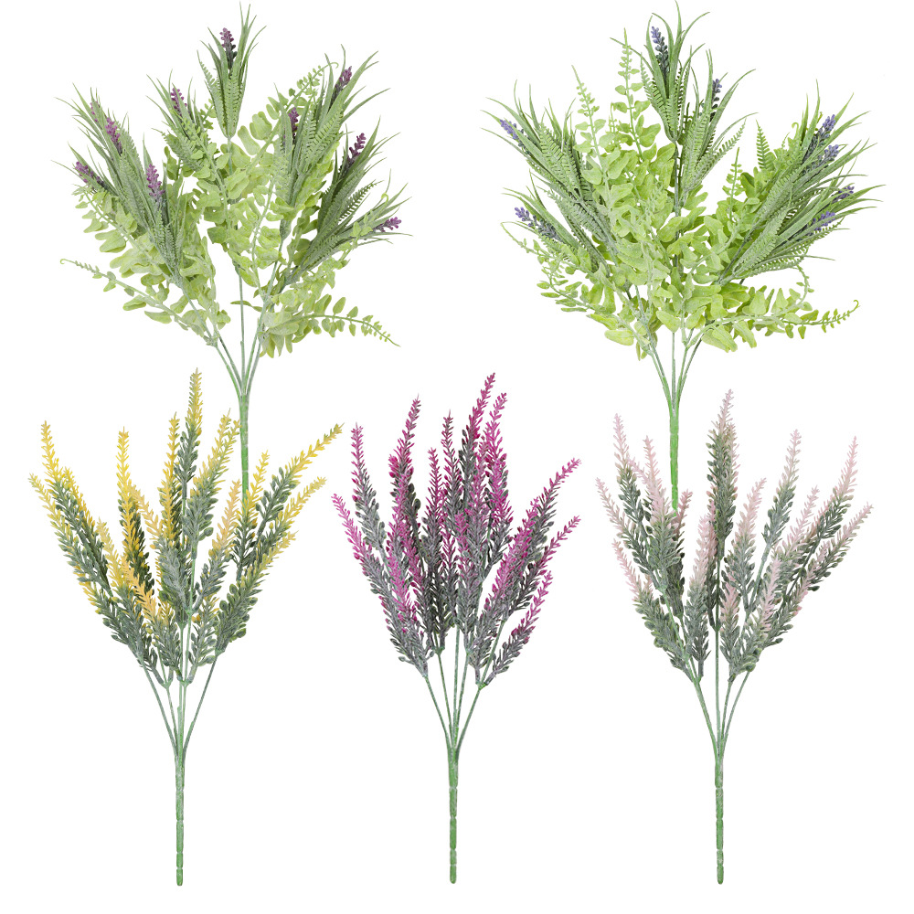 In-stock winter lavender combination floral soft furnishings, plant fluff materials, large vanilla artificial green plants, home artificial flower bouquets Item Picture