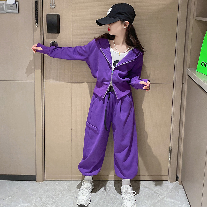 The 2022 new style of popular children's sportswear for girls, a two-piece set of autumn fashion trends for older women Specification image