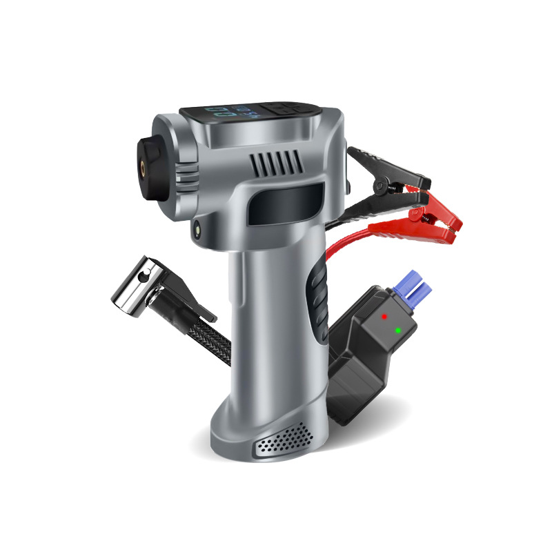 汽车泵/搭电宝/电动车充气泵/气压表打气泵/气压表打气泵usb白底实物图