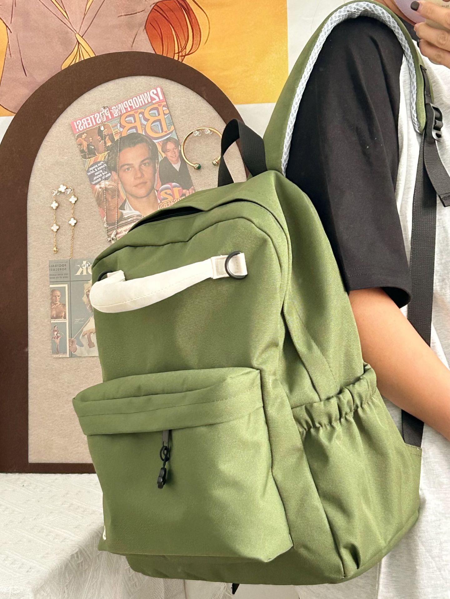 Mochila japonesa escuela media pareja versión coreana simple gran capacidad viajero niña escuela secundaria estudiante universitario pequeña mochila fresca
