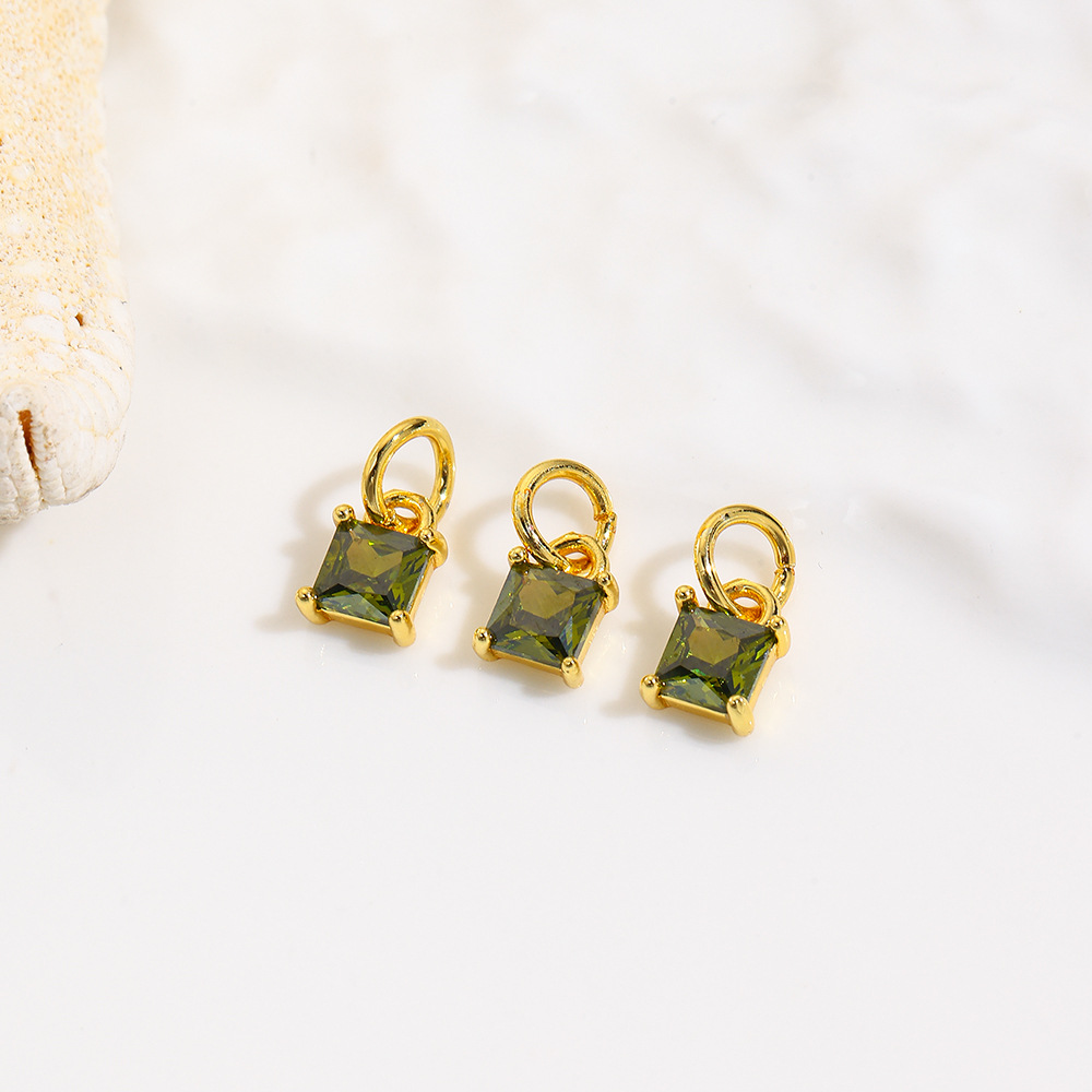 DIY pendants, bracelets, necklaces, earrings and accessories made of small, unique geometric square colored zircon pic 11