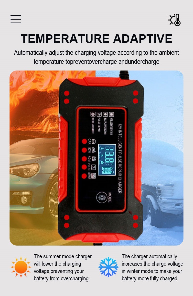 12V充电器 汽车电瓶充电器 摩托车电瓶充电器 12V6A电池充电器详情6