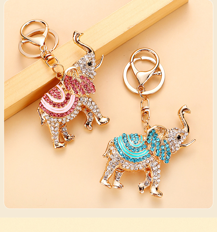 跨境钥匙挂饰可爱大象钥匙扣挂件金属创意卡通小礼物批发泰国吊坠详情5