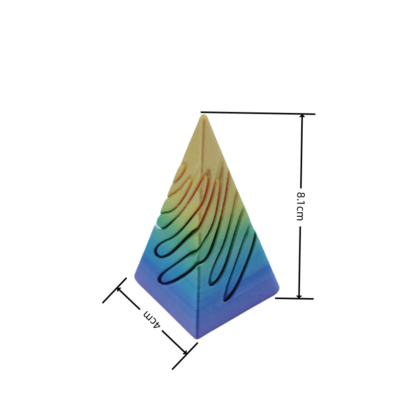 Cross-border 3d printed Push Push Fun Stress-relieving spiral cone toy pyramid Non-penetrable creative fingertip decoration Specification image