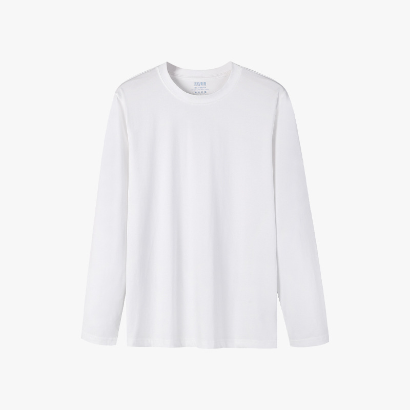 Smooth and micro-sewn long-sleeved T-shirt for men in the autumn of 2024, with ice porcelain cotton as the inner layer and a slimming and comfortable base layer. Ice silk top for men Item Picture