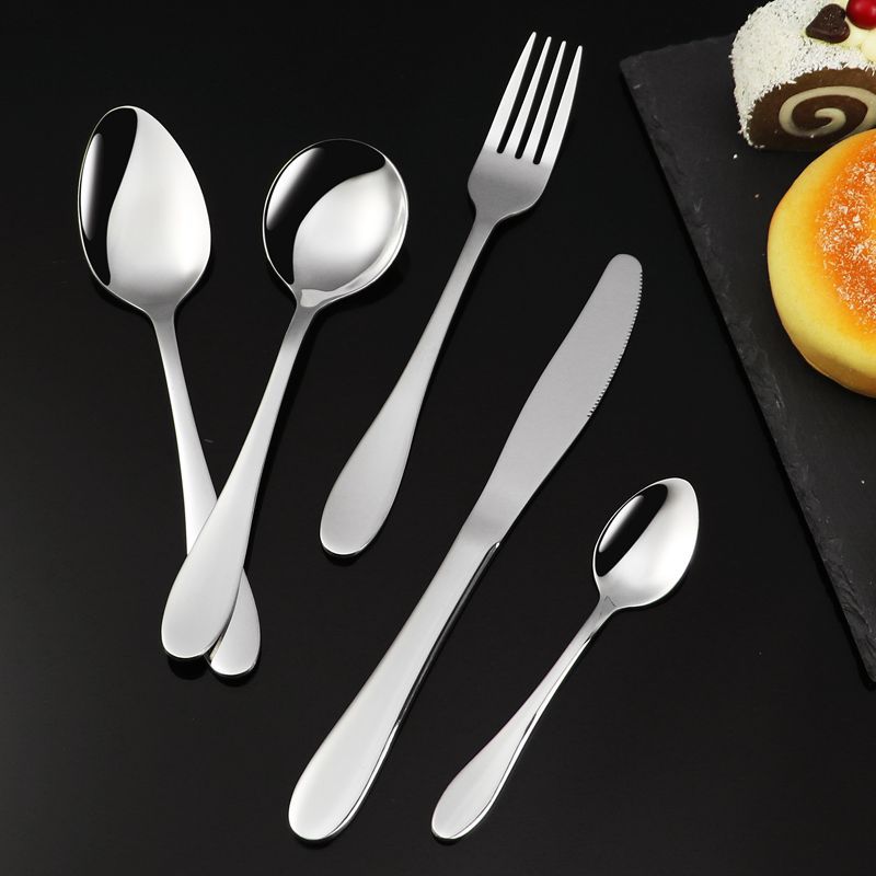 不锈钢勺子西式牛排刀叉勺套装水果叉咖啡勺子甜品叉勺西餐具厂家