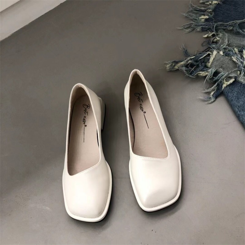 Woman's Head Pu Simple Women's Fashion Shoes Sleeve Mary Jane Shoes In The Single Shoes Women's Shoes First-Hand Supply details Picture