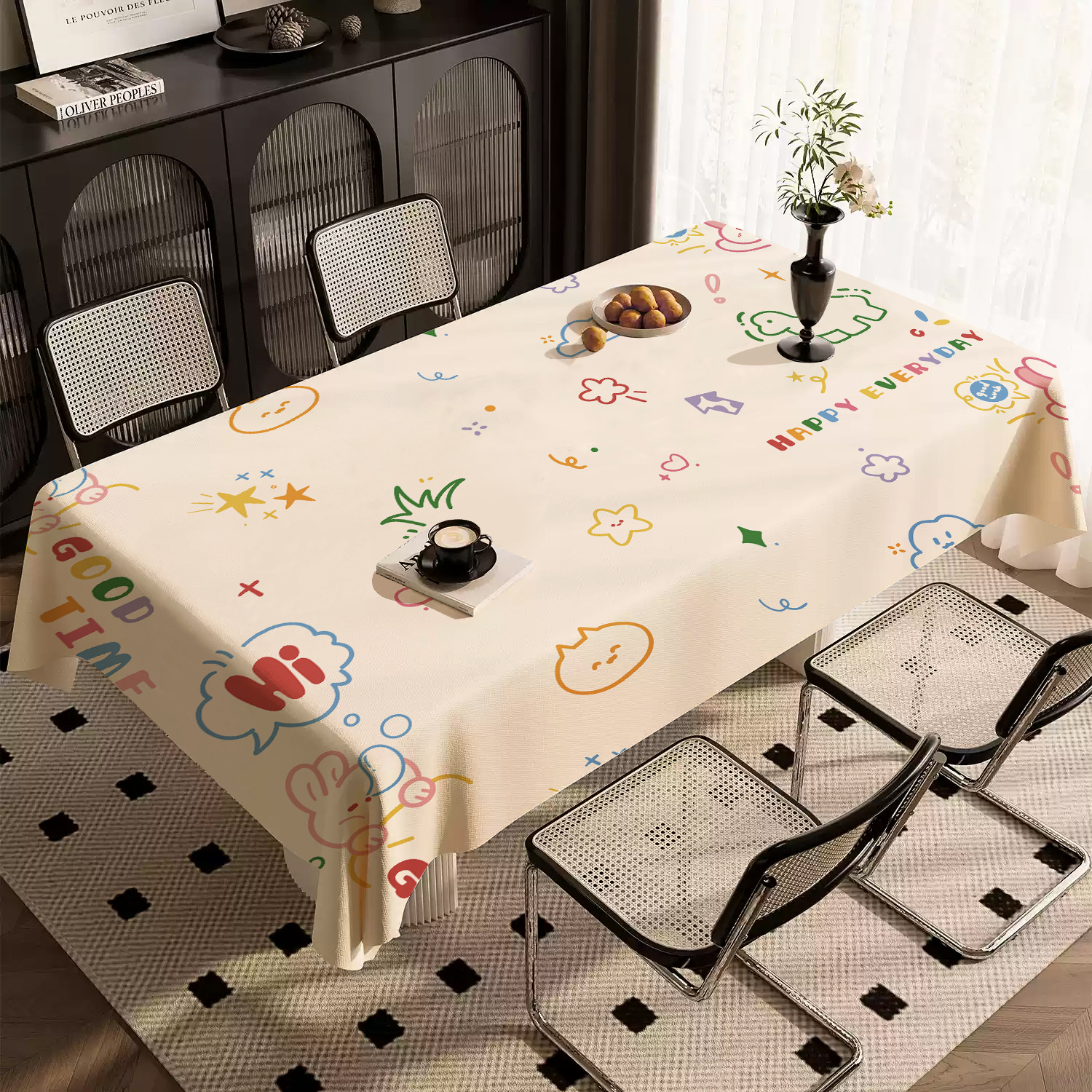 فأغطية الطاولات الأمريكية على الجدران لا تغسل المياه ولا تغسل Specification image
