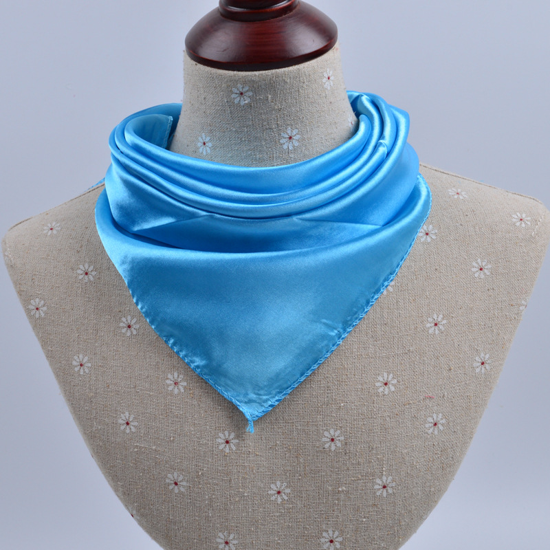 Monochrome Plain Nude Solid Color Professional Scarf Performance Men's And Women's Small Silk Scarf Flight Attendant Bank 50 Color Ding Small Square Application Scenario
