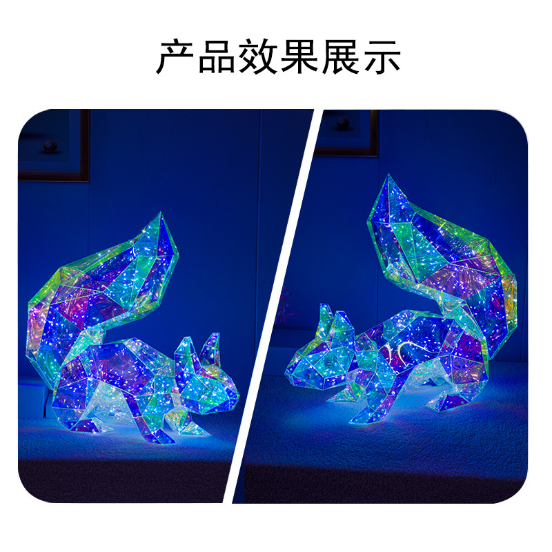Cross-Border Creative Cartoon Animal Squirrel Fantasy Ambiance Light Fancy Gift Table Lamp For Valentine's Day Gift details Picture