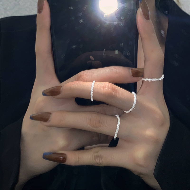 韩版轻奢小众链条戒指女ins潮设计感波光粼粼食指环日韩简约手饰