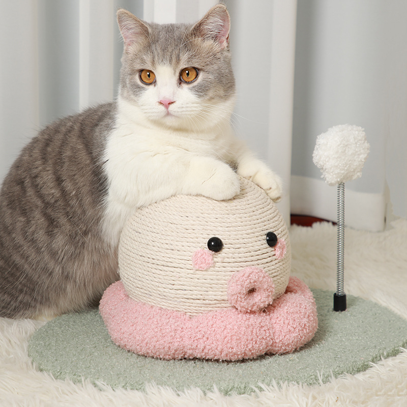 剑麻猫抓板 不掉屑猫爪板逗猫棒耐磨一件代发猫抓球玩具跨境批发