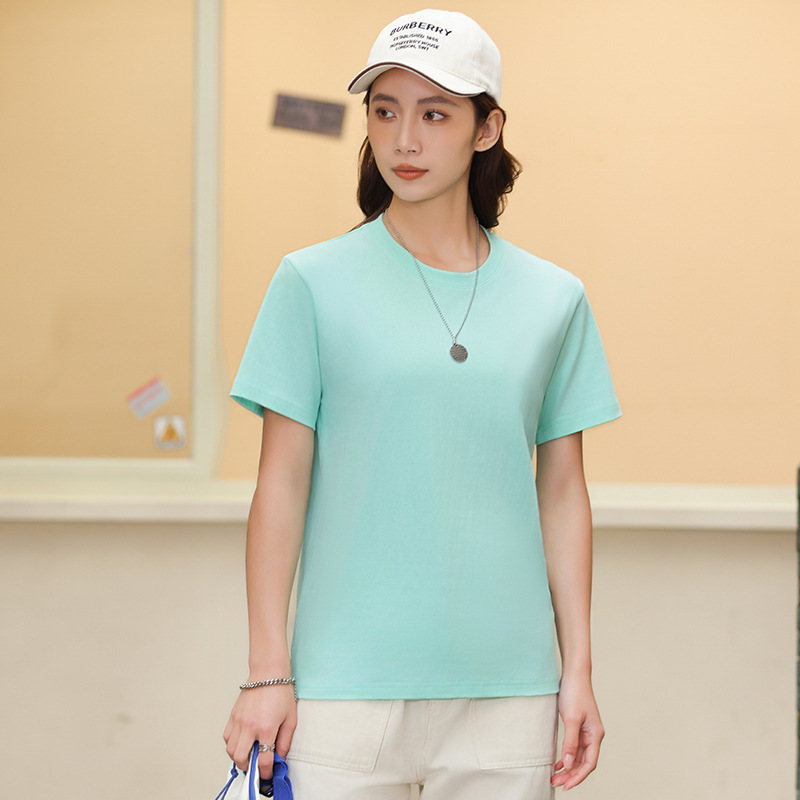 Round neck cotton T-shirt custom short-sleeved work clothes printed logo summer embroidery class clothing custom advertising culture shirt Application Scenario