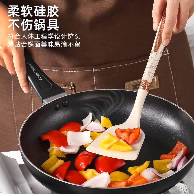 Cross-Border Silicone Kitchenware 12-Piece Set With Storage Rack Kitchen Supplies Silicone Non-Stick Spatula Spatula Soup Spoon Specification drawing