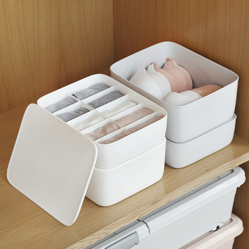 Underwear storage box, plastic bra, underwear, socks, multi-compartment storage, simple organization box, home drawer, cabinet details Picture