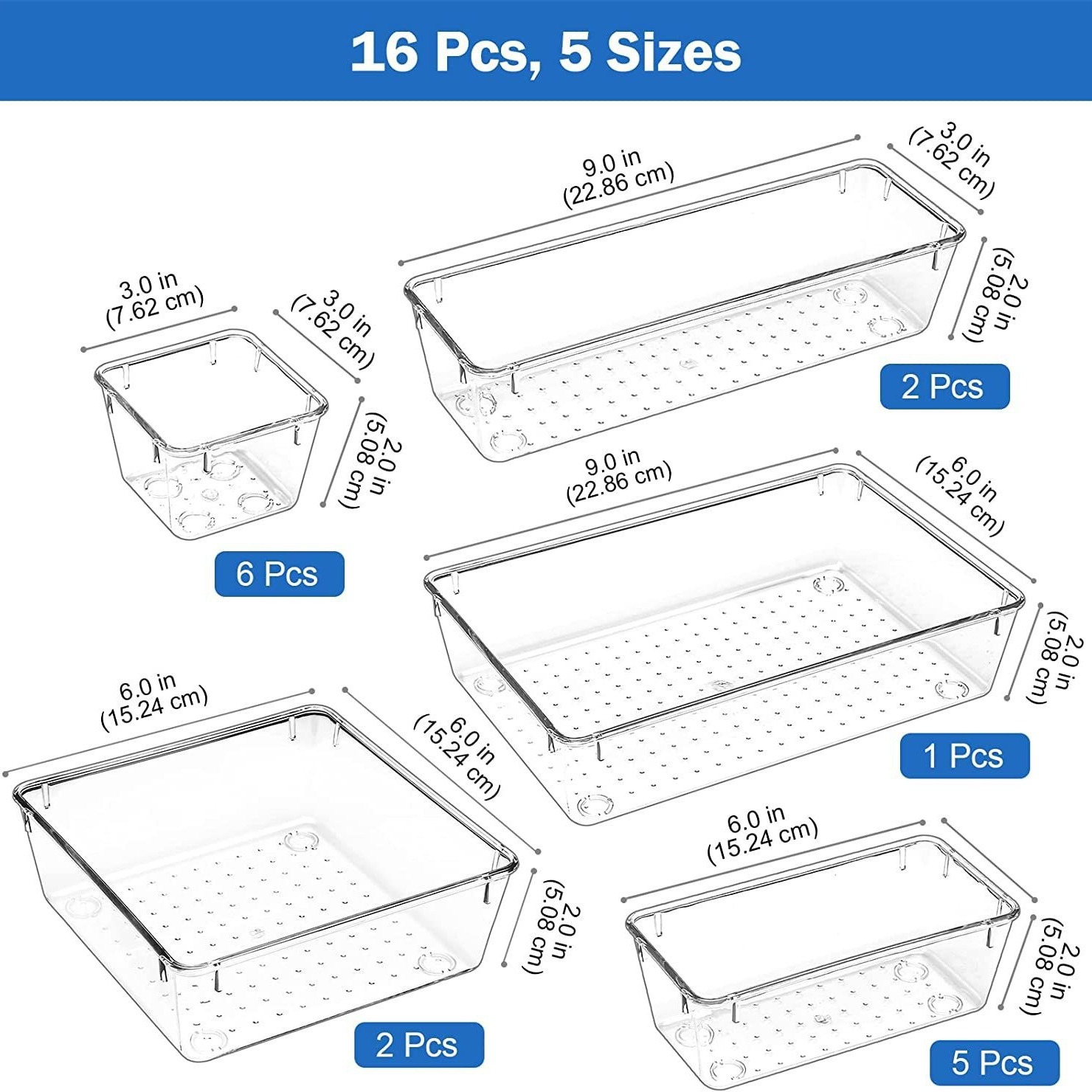 Amazon's best-selling storage box combination set, drawer organization, transparent acrylic multi-purpose household partition box details Picture