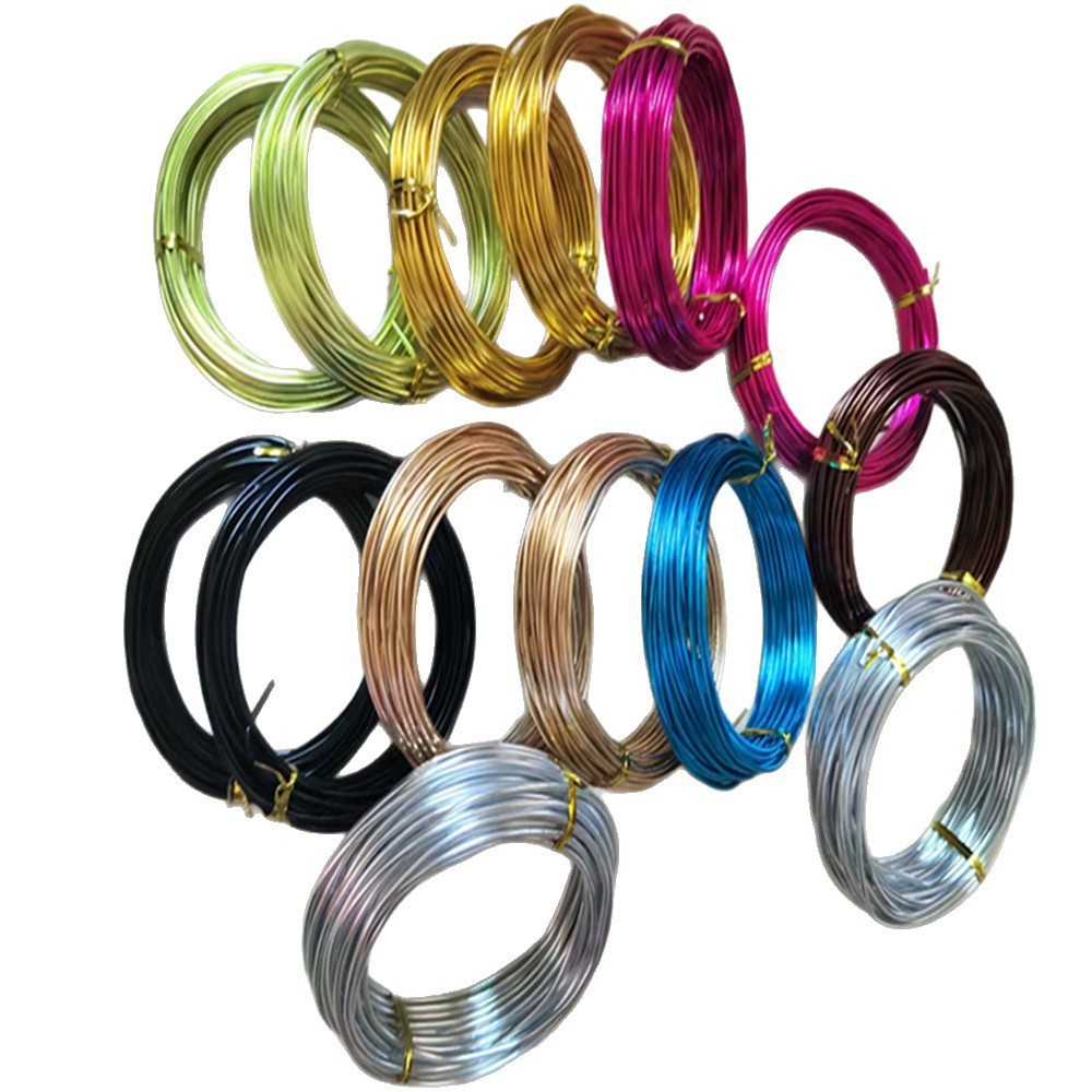 10米1卷现货现发手工彩色铝线氧化铝丝小学生手工折字彩色铝丝1.0