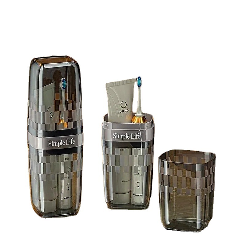 7bd Travel Toiletry Cup, Toothbrush, Toothpaste, Toothbrushes, Cups, Portable Toothpick Storage Set, Three-in-one Travel Toiletry Item Picture