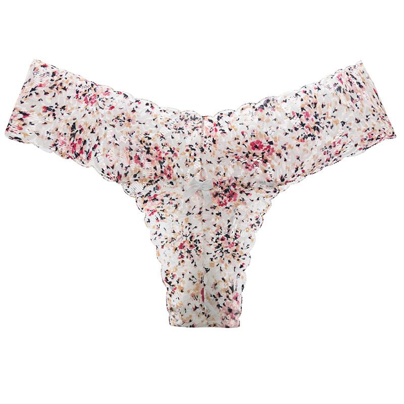 Explosive Sexy Underwear Women Lace Printed Thong Women Feel Low Waist Temptation T Pants Light Soft Briefs Item Picture