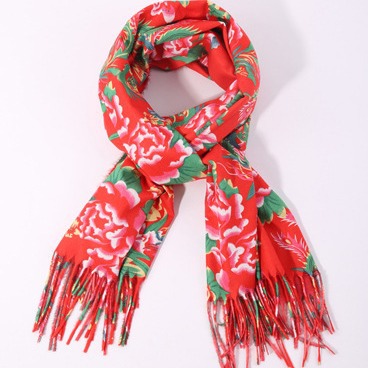 Northeast Large Flower scarf, warm and thick, winter 2024 new style high-end shawl, ethnic style, in stock, manufacturer for men and women Application Scenario