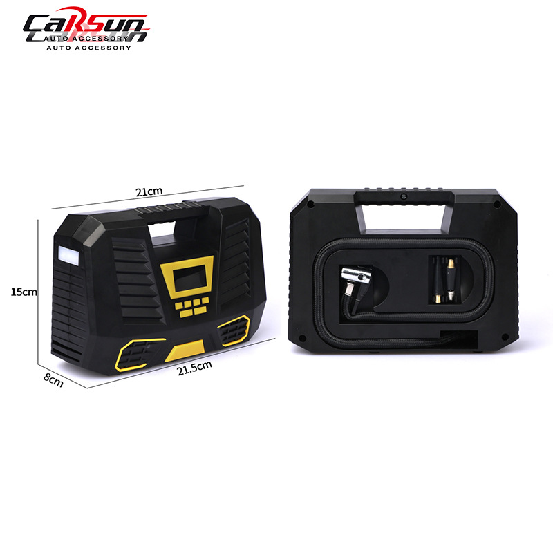Portable car air pump, digital display tire air pump, lighting, wireless 12V car air pump Application Scenario