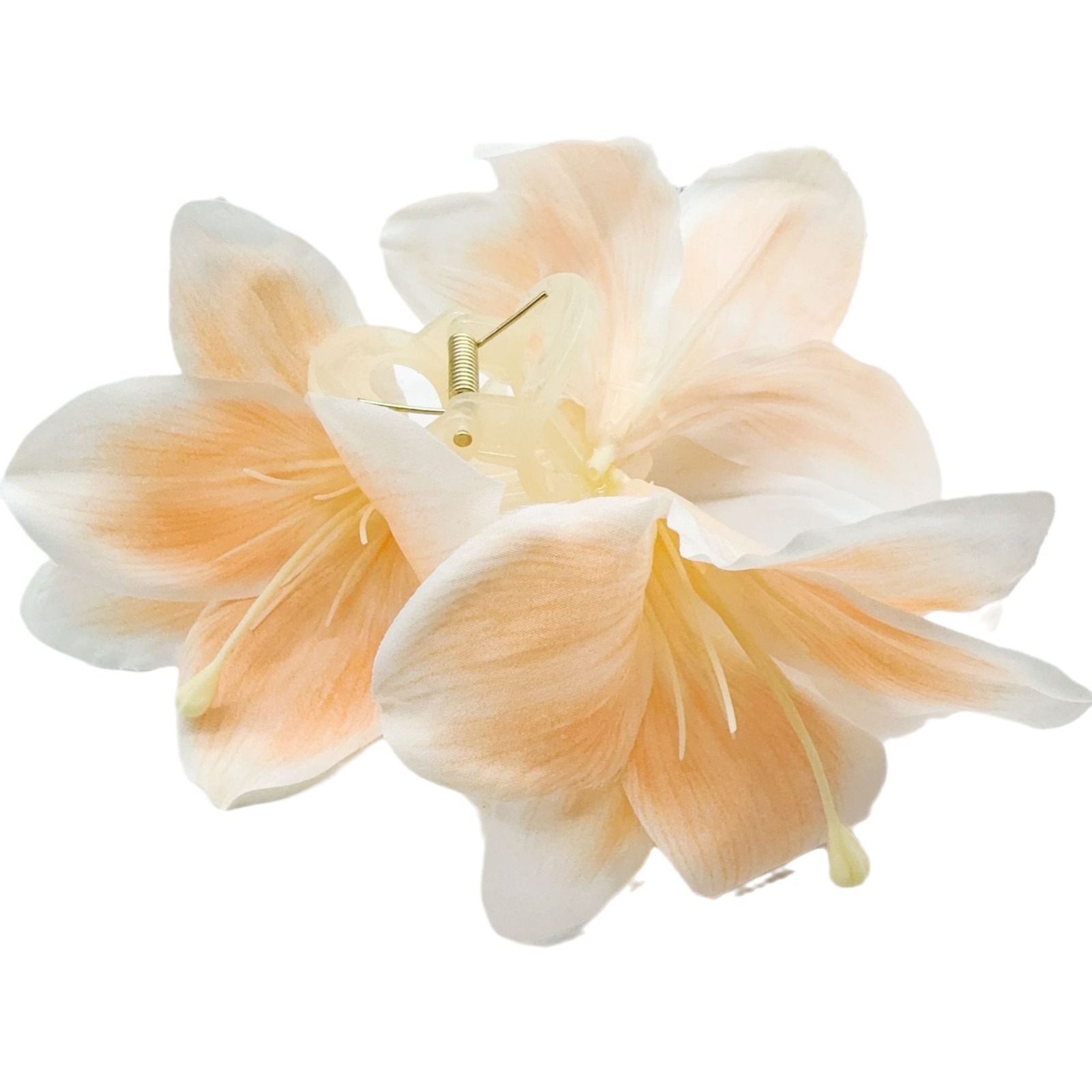 Create a full vacation atmosphere! A beautiful three-dimensional lily flower grab-clip for women's high-end shark clip headwear at the back of the head Item Picture