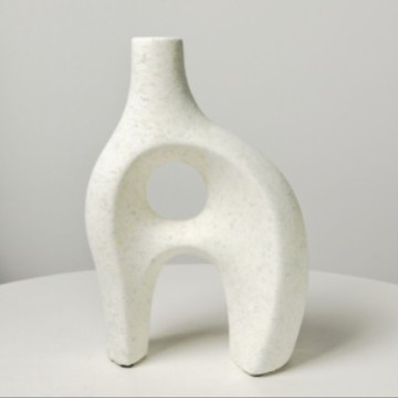 Nordic light luxury white plain vase, Ins-style creative flower arrangement and decorative piece, simple European style details Picture