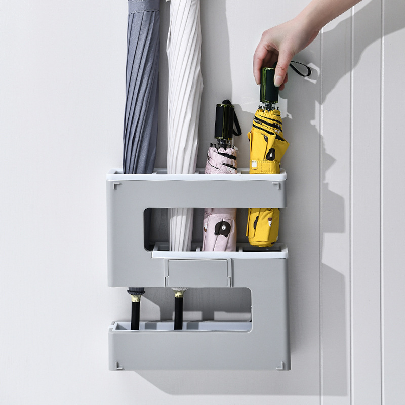 Manufacturers Wholesale S-Type Umbrella Shelving Household Commercial Wall-Hanging Free Punching Umbrella Shelving A Piece details Picture