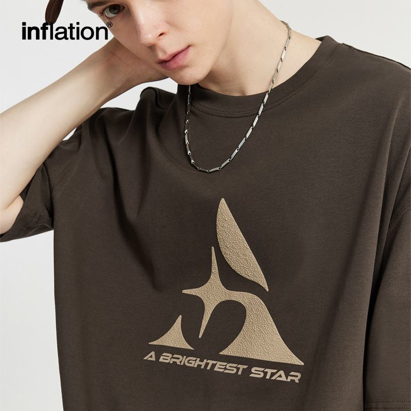 INF Men's Wear - 2024 Spring/Summer New American street Trend short-sleeved meteorite foam trendy brand printed loose summer T-shirt details Picture