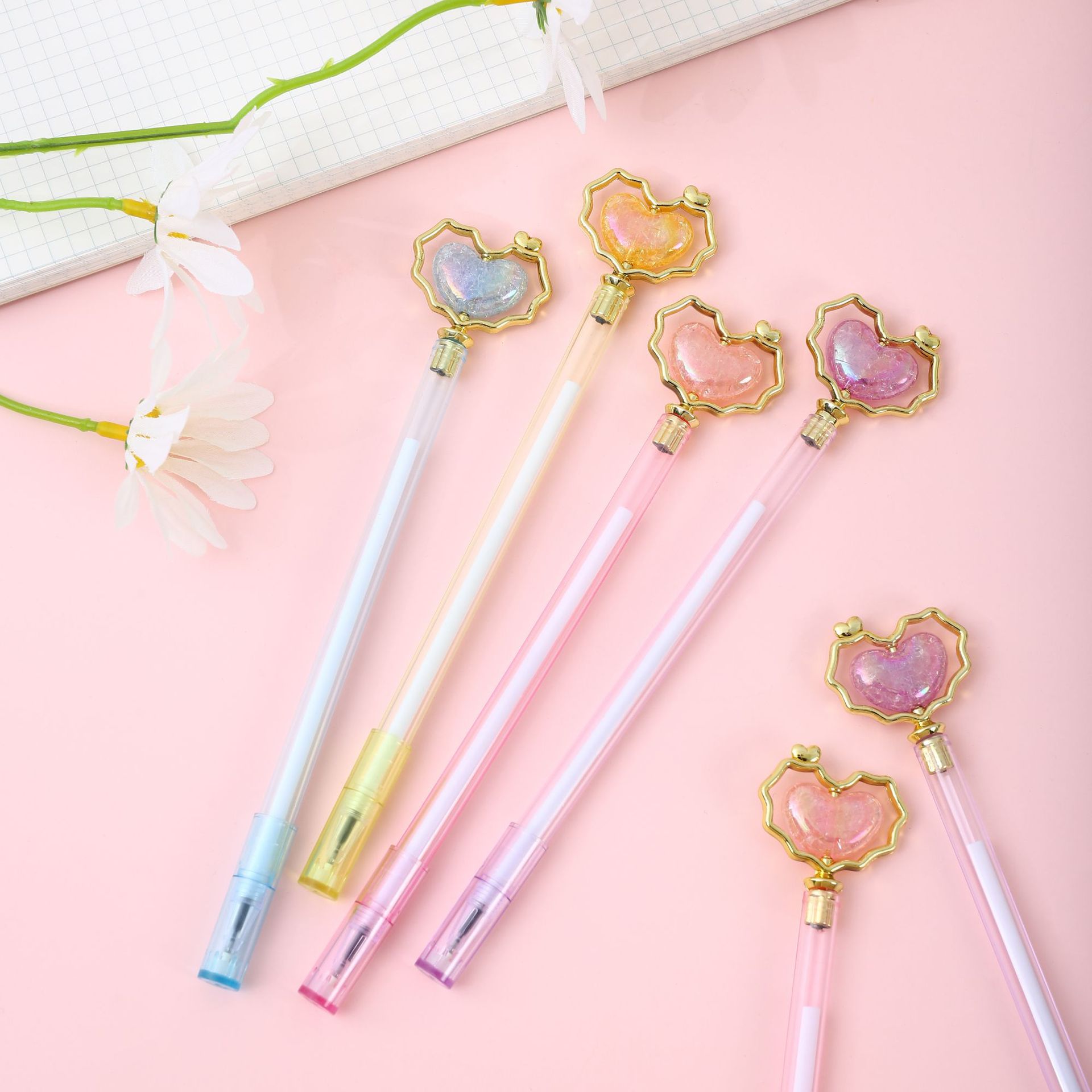 Chendi Stationery Office Culture Writing Tool Creative Korean Love Beads Neutral Pen Cute High Appearance Level Modeling Gift Pen Signature Pen Student Stationery 0.5 Specification drawing