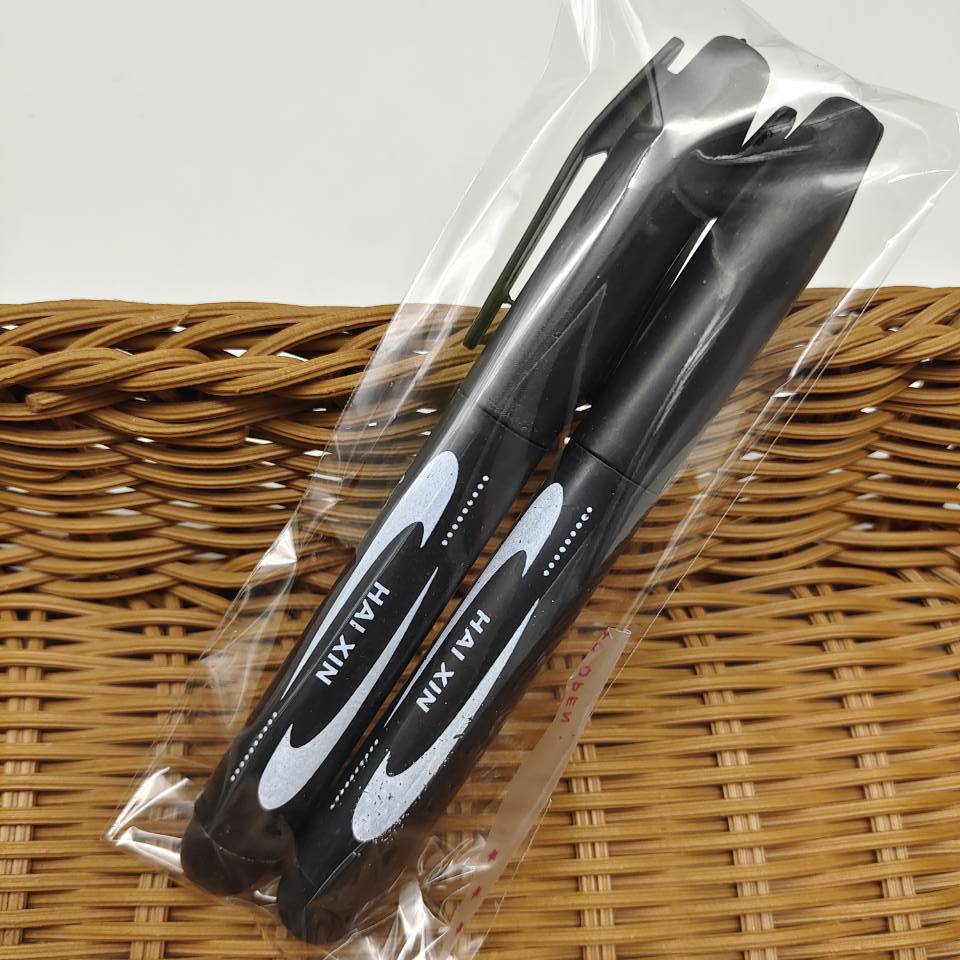 2 large-head marker pens in a bag, black ink-filled large-head pens, blue and red oil-based express logistics marker pens