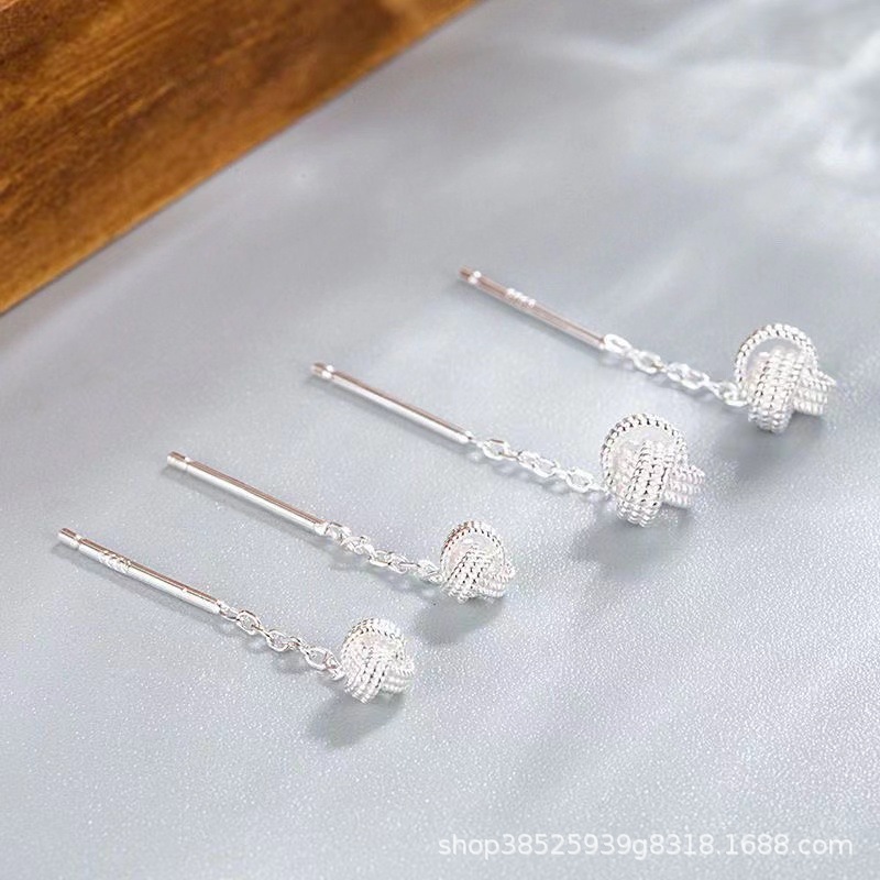 925 Silver Needle Ruyi Knot Tassel Ear Thread 2024 New Bestseller Stud Earrings for Women, Light luxury, individual and niche earrings and earrings Application Scenario