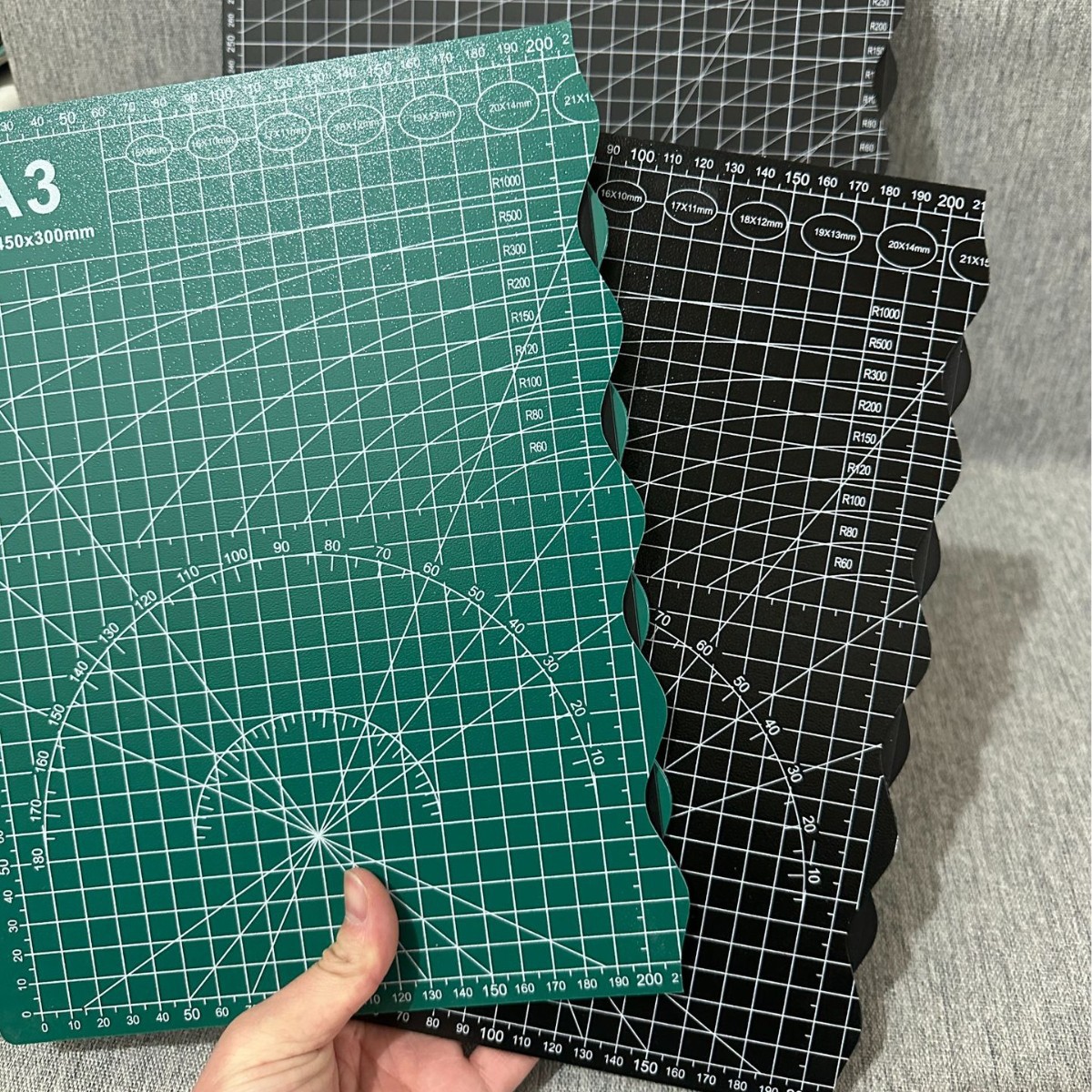 Folding and cutting pad A3 to A4, double-sided engraved PVC thickened large desktop art diy handcrafted pad in stock details Picture