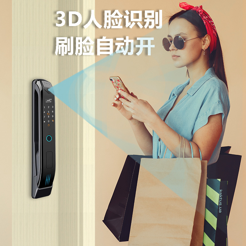 3D Face Recognition Intelligent Lock Automatic Visual Fingerprint Lock Cat Eye Code Lock Anti-Theft Door Electronic Lock Manufacturers details Picture