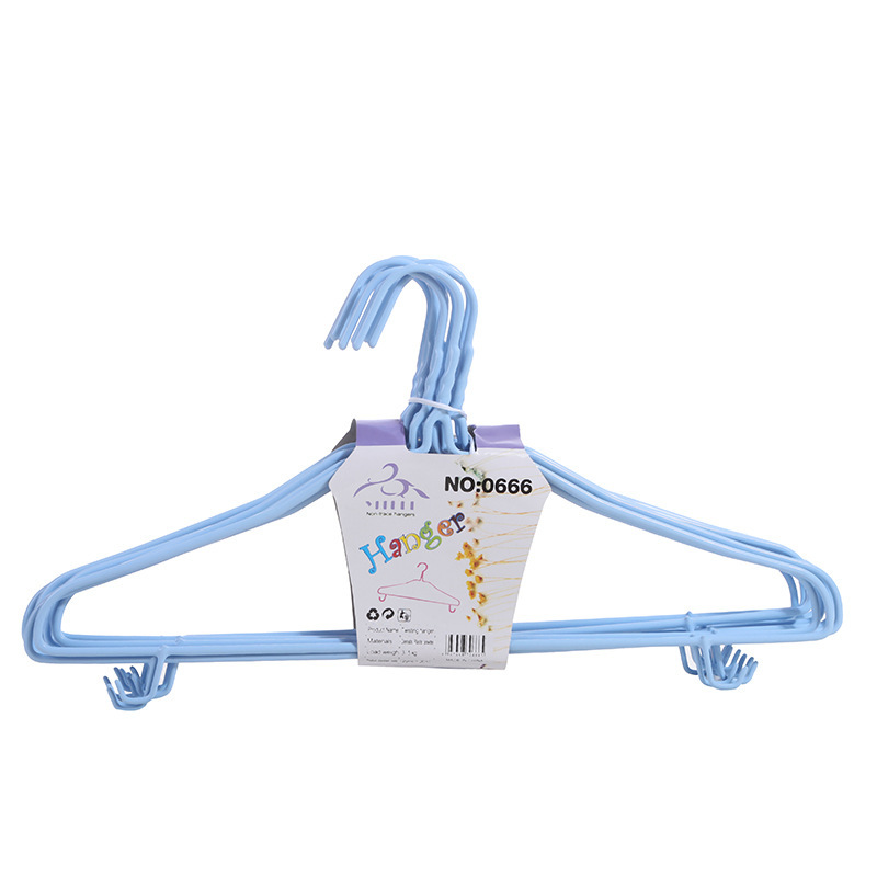 Plastic Coat Hanger With Hook Adult Solid Color Drying Clothes Hanger Hanger Non-Trace Wire Spray Plastic Coat Hanger Item Picture