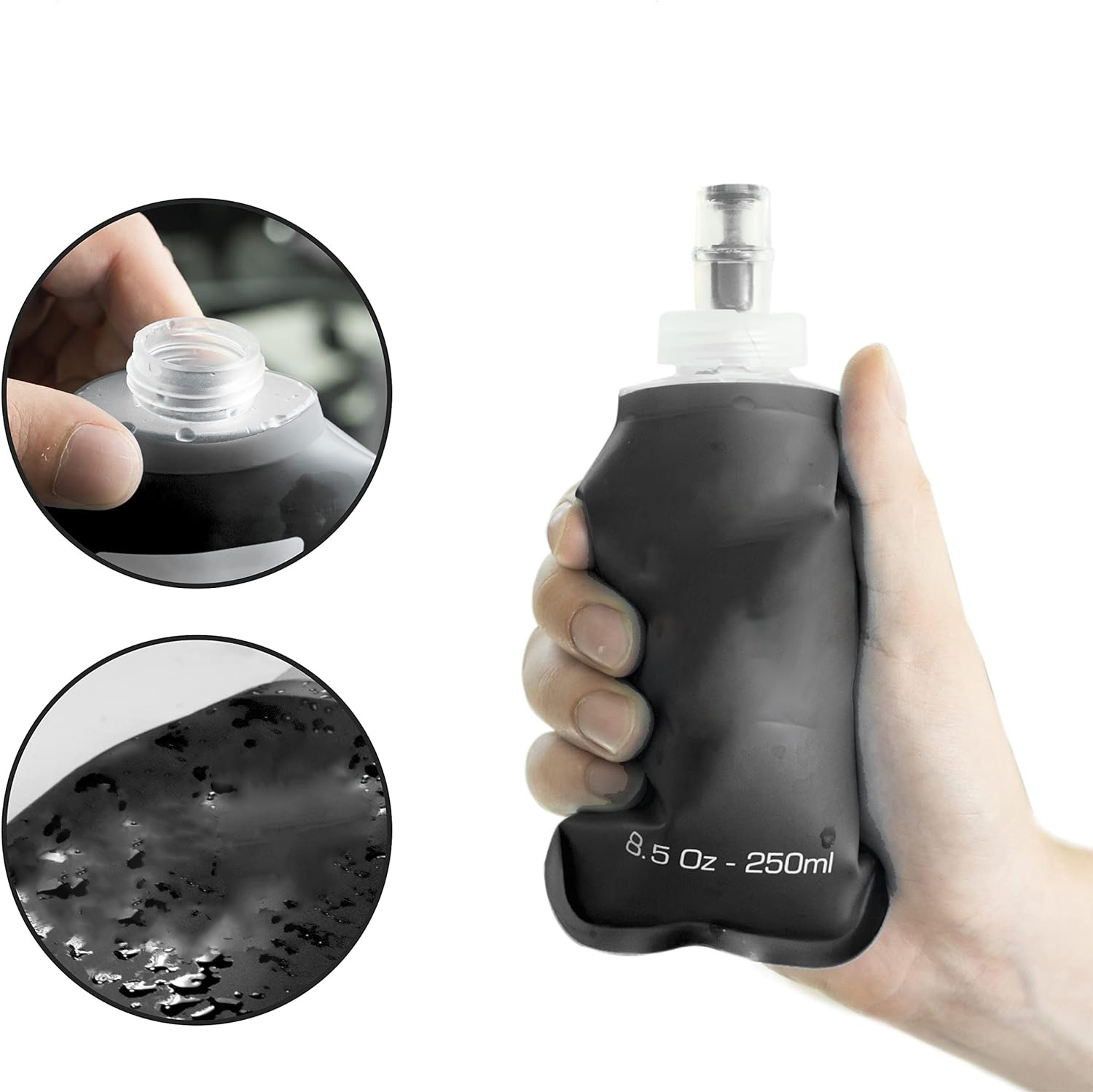 Jiayi Sports Soft Water Bottle, outdoor soft water bag, foldable cross-country running water bag, portable Marathon water cup details Picture