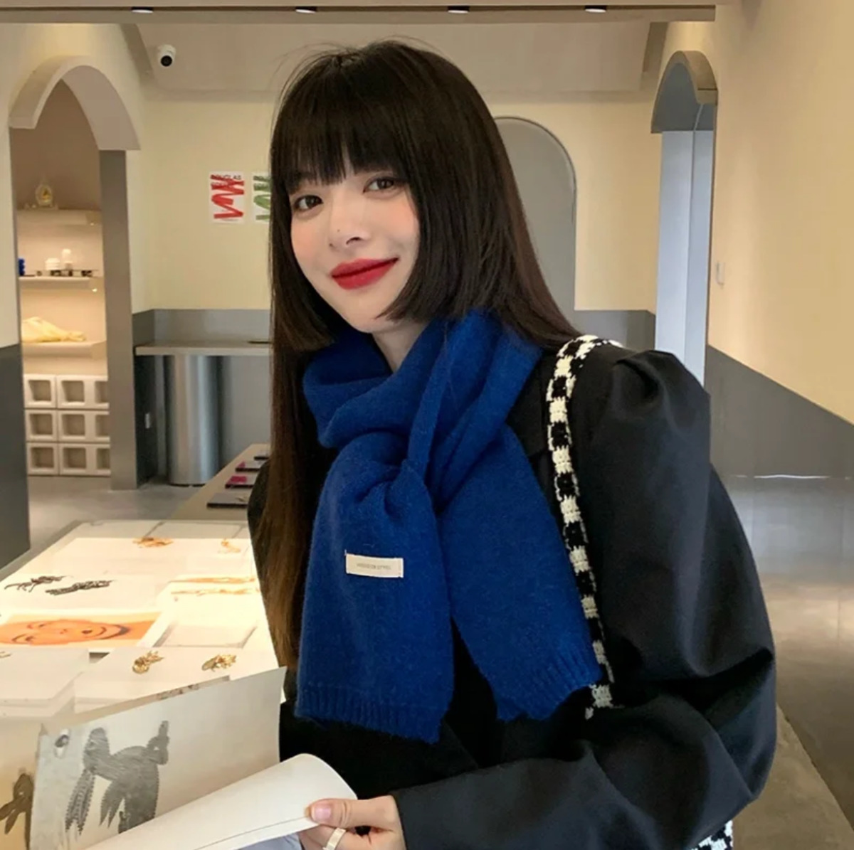 清新校园氛围流行ins网红同款平价通勤极简糖果秋冬围巾保暖百搭详情4