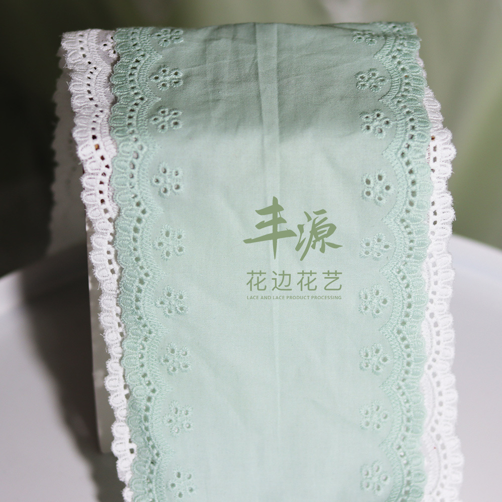 Embroidery Lace Mint Green Double-Sided Mint Mambo Lace Full Cotton Edge Scrounge Colophony Accessories Home