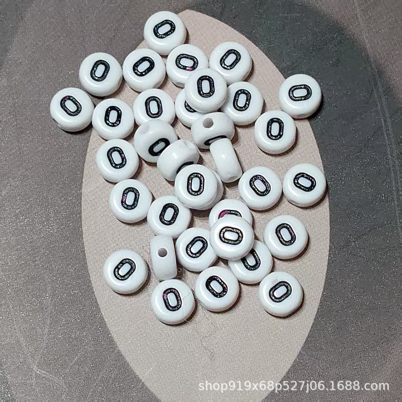 亚克力字母珠穿孔扁圆形珠子塑料串珠DIY手工材料儿童饰品配件详情7