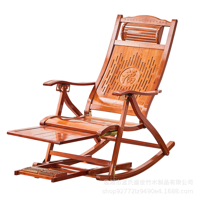 新中式楠竹摇椅成人午睡躺椅家用阳台摇摇椅夏季休闲折叠竹摇椅详情图5
