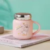 High appearance level, creative personality, cute mug with lid and spoon, home ceramic water cup, breakfast bow mug Application Scenario