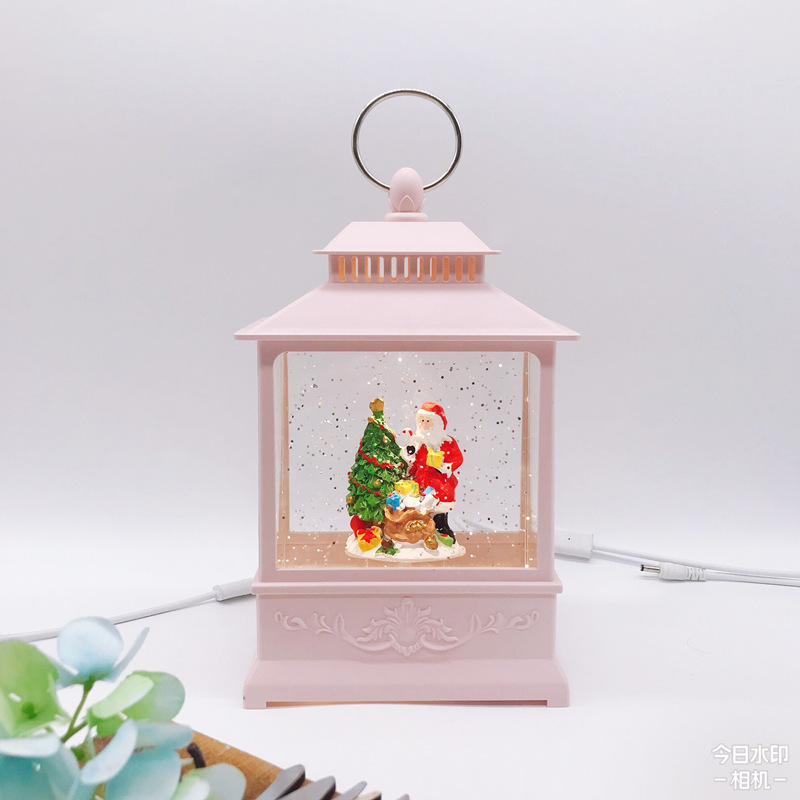 Cross-Border Hot Christmas Wind Light Creative Rotating Snow Crystal Music Box Portable Wind Light Birthday Gift Specification drawing