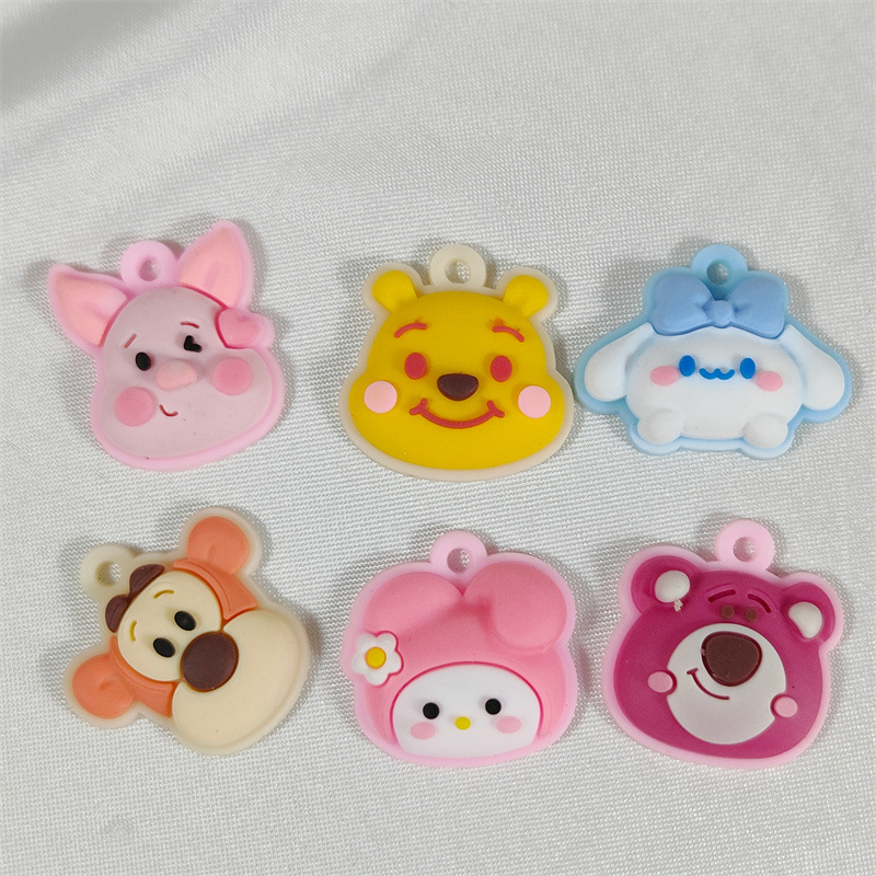 Pvc Cartoon Strawberry Bear Big Ear Dog Piglet Monkey Soft Plastic Pendant Accessories Diy Keychain Pendant Decoration Materials Application Scenario