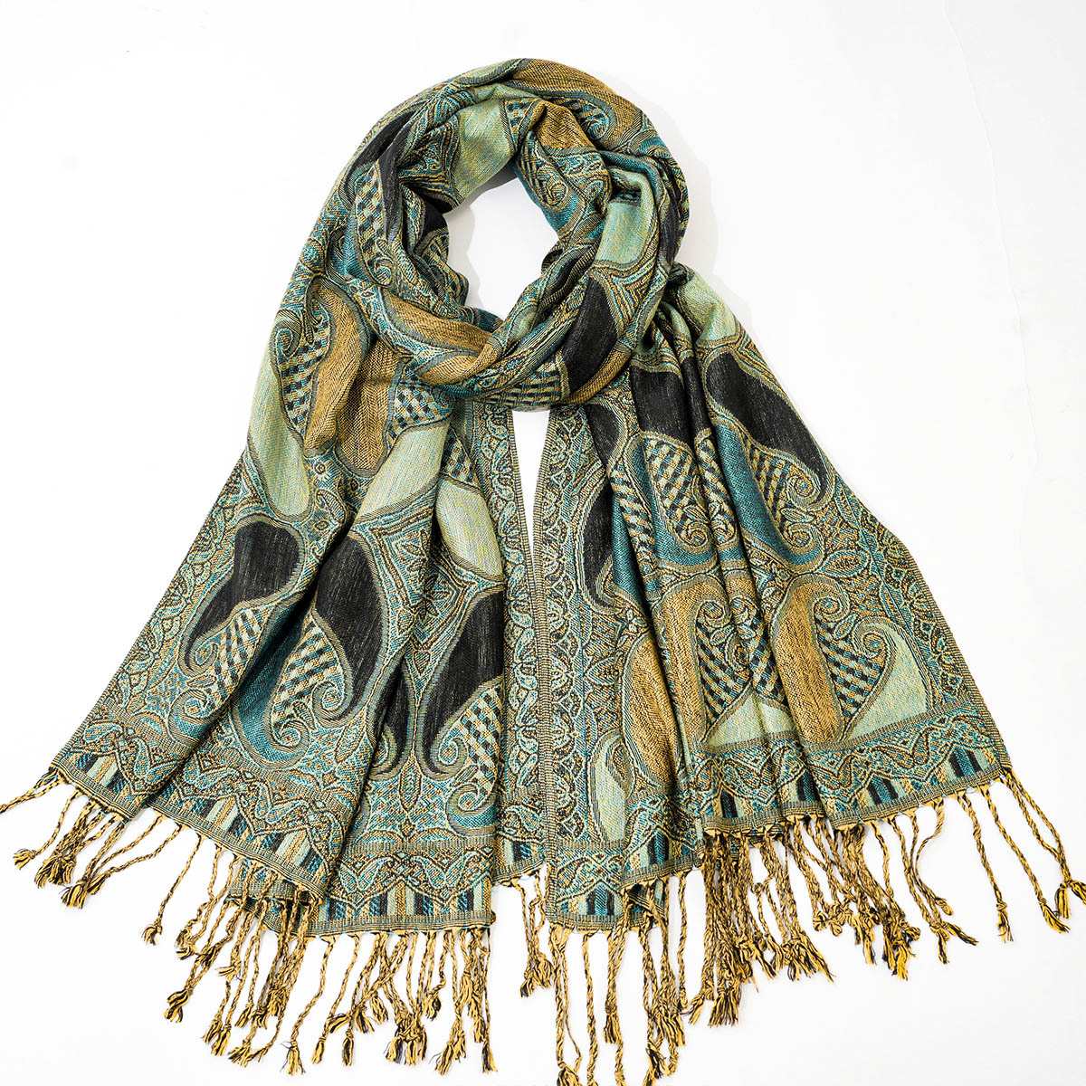 Factory direct sales of new jacquard cashew scarves, cross-border Nepalese fashionable shawls and scarves, women's headscarves wholesale Item Picture