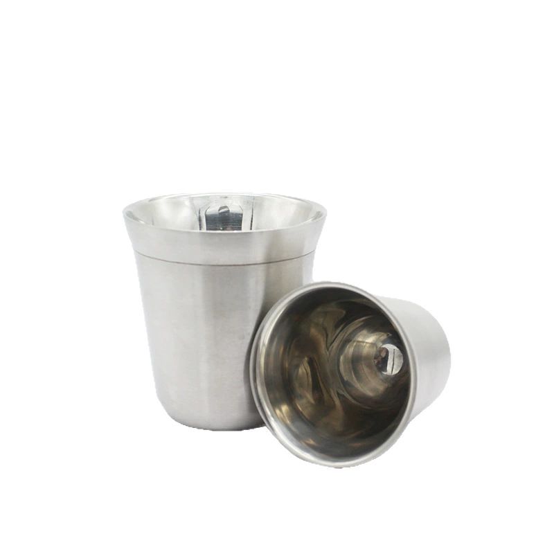 Double Stainless Steel Coffee Cup Straw Espresso Color 304 Insulated Shot Glass 80Ml Mini Coffee Cup Item Picture