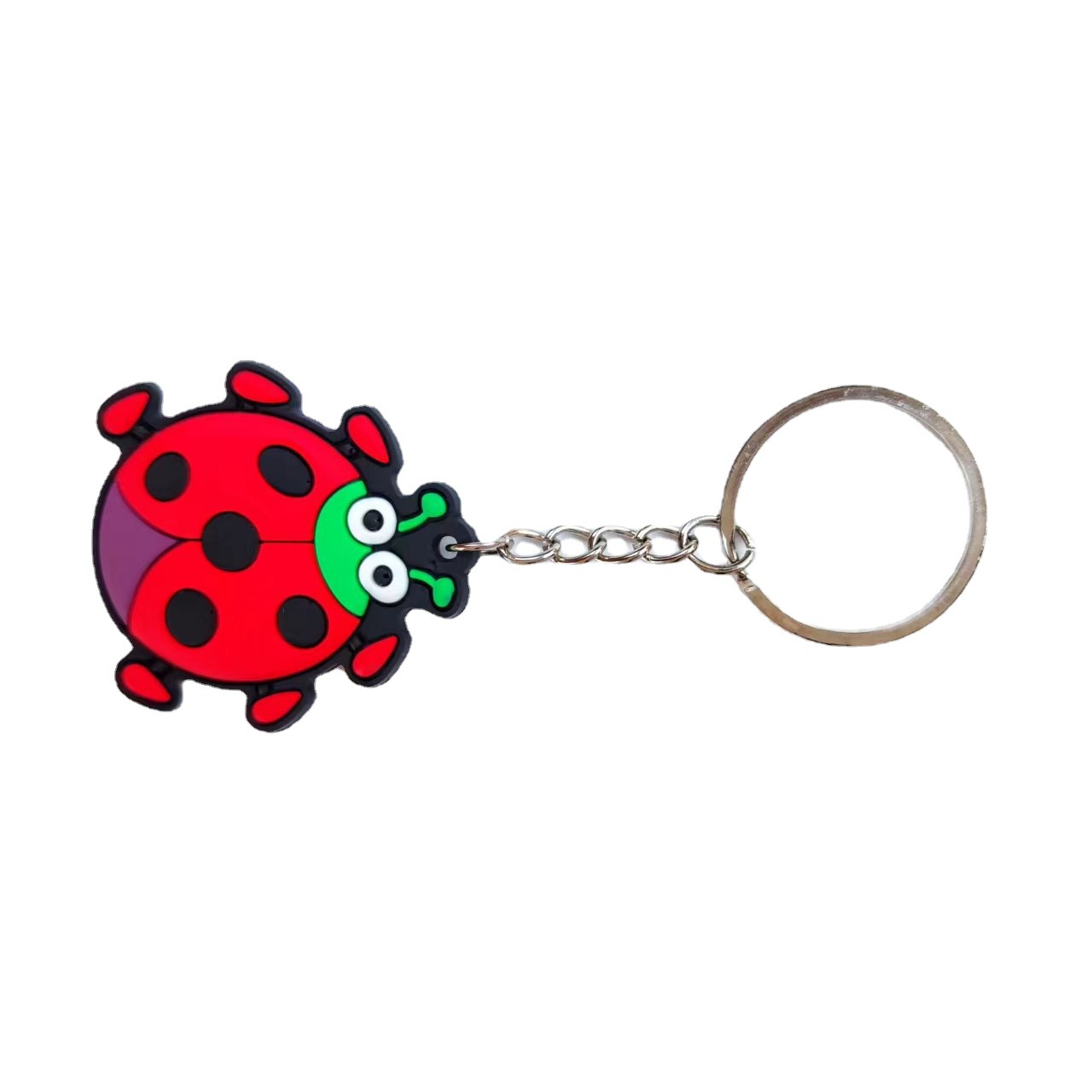 Fábrica de suministro directo en stock PVC doble cara ladybug lindo llavero colgante pequeña bolsa de regalo coche colgante decoración Item Picture