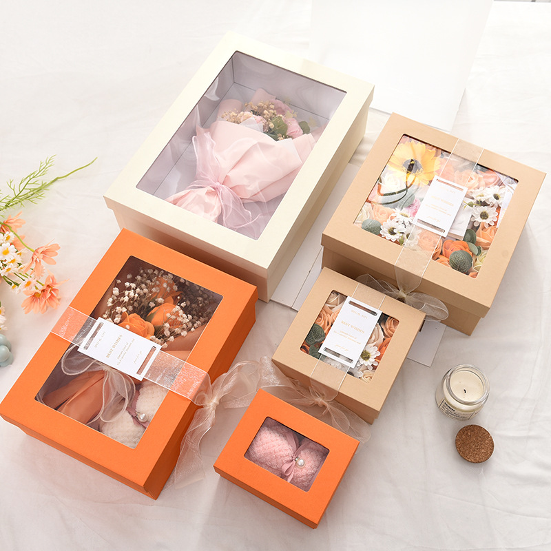 透明开窗结婚伴娘伴手礼礼盒创意杯子礼品盒生日烘焙礼物包装盒图